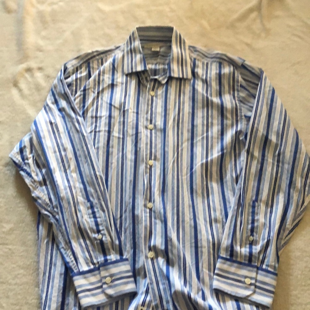 Banana Republic LS blue white xl 17-17.5